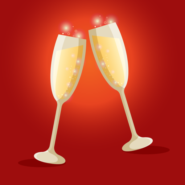 Flutes champagne - verres champagne - verres a pied - boisson alcoolisee - fete - ambiance festive - bulles de champagne - image vectorielle - illustration vectorielle - Illustrator - seminelle - Elena Seminskaya - Elena Janssen Seminskaya - graphiste - illustrateur - infographiste